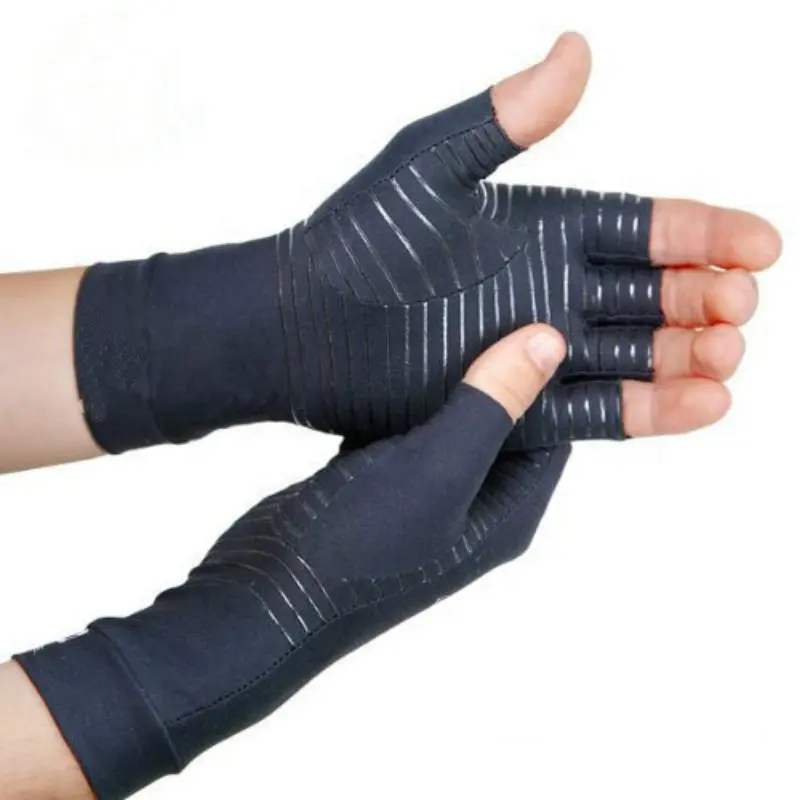 Guantes de compresión de cobre sin dedos para hombre