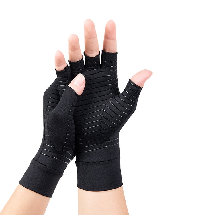 Guantes de compresión de cobre sin dedos para hombre